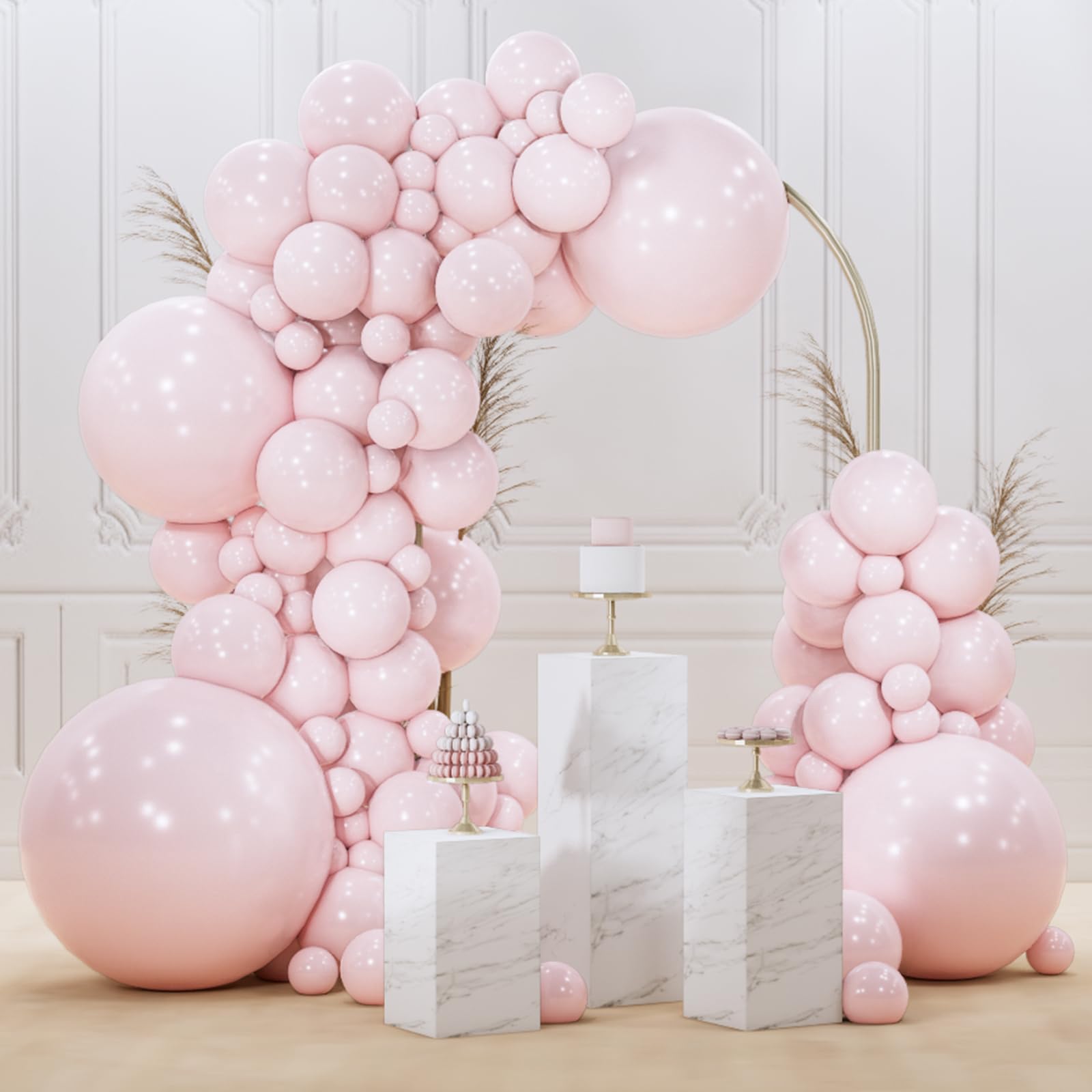 PartyWoo Light Pink Balloons 100 Pcs Different Sizes Of 36 18 12 10 5 