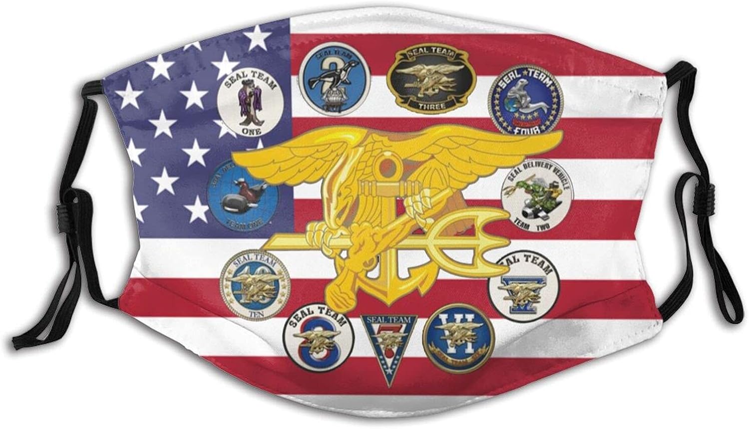 Navy Seal Teams Adjustable Face Masks Reusable Face Bandanas for Women
