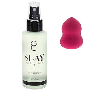 GC Make Up Setting Spray - Gerard Cosmetics Slay All Day Green Tea - OIL CONTROL Spray - 3.38oz (100ml) Comes With 1 Lianna Beauty Blender