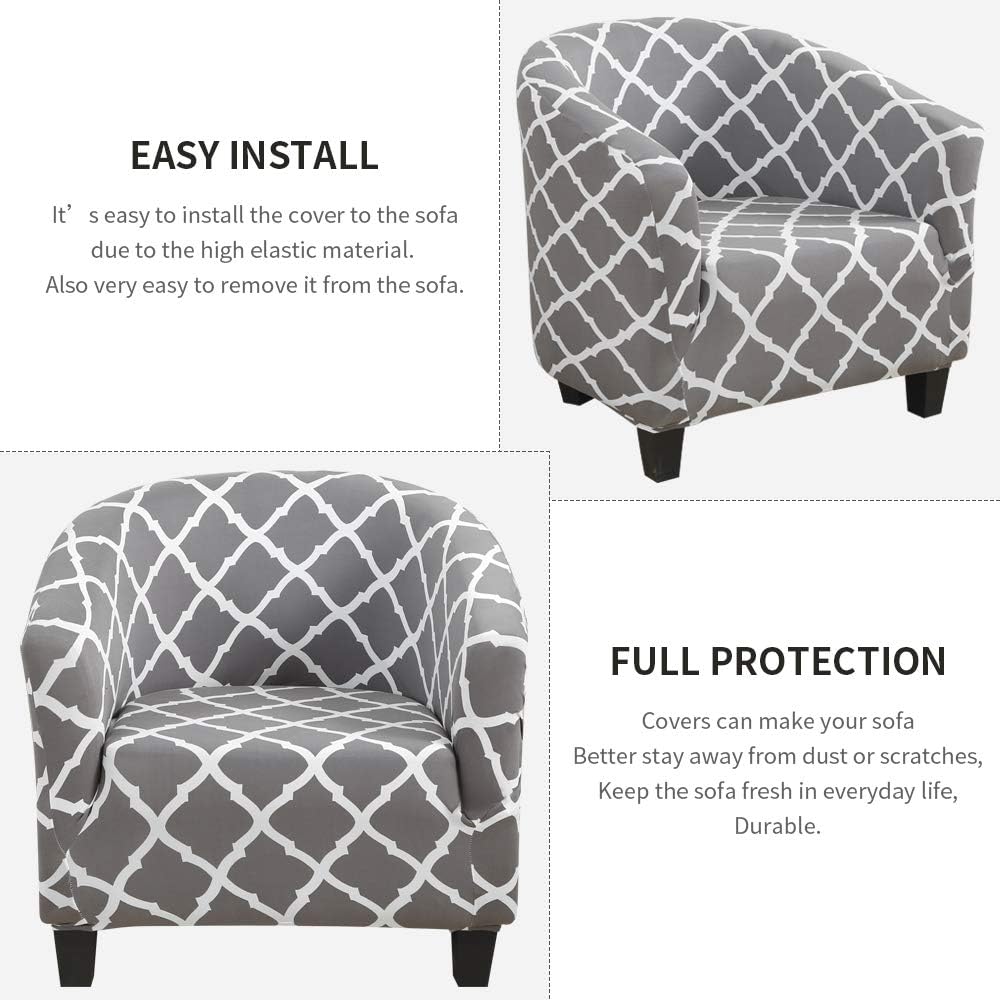 SearchI Club Chair Slipcover,Stretch Spandex Removable Geometric Pattern Armchair Covers, Sofa Cover Furniture Protector for Living Room Arm Chair Cover Geometric Couch Covers: Furniture & Decor