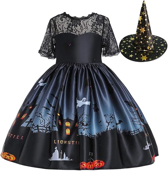 Amazon Co Jp Island Shop ハロウィン 仮装 2点セット 子供 女の子 ドレス 帽子 クリスマス サンタ プリンセスなりきり ベビー 子供 キッズ 魔女 悪魔 ウィッチ ワンピース コスプレ 衣装 子供用 キッズドレス おもちゃ