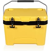 YELLOW JACKET 27 Quart Ice Cooler, Portable Ice Chest Hard Cooler Box with Retention Insulation and Heavy Duty Handle for Camping, Picnic, Beach, Drink, Beverage, Fishing