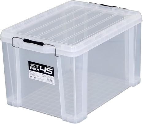 Amazon Co Jp Jejアステージ 収納ボックス 日本製 Stボックス 45 積み重ね クリア 幅38 奥行54 5 高さ32cm Diy 工具 ガーデン
