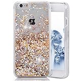 iPhone 7 Plus Glitter Case, iPhone 8 Plus Case.Surpriseyou Creative Design Flowing Liquid Quicksand Floating Bling Sparkle Love Heart Diamonds Case for iPhone 7 Plus iPhone 8 Plus (Gold Diamonds)