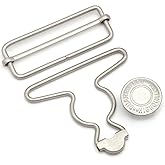 Enosea 2 Sets 2 inch Overall Buckles Replacement, Metal Suspender Buckle Overall Clips with Buckle Slider and Buttons