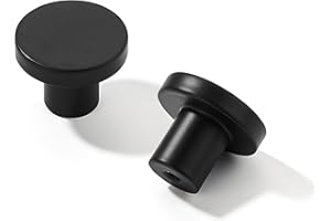 khtumeware 10 Pack Cabinet Knobs Black Kitchen Cabinet Knobs Round Dresser Drawer Knobs Matte Black Drawer Pulls Closet Door Knobs 1-1/5 Inch