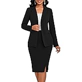 Two Piece Business Suit for Women Elegant Blazer Jacket and Skirt Sets Work Formal Office Clothing Sets