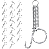 20Pcs Pet Cages Door Metal Finger Spring Latch Hook, Cat Door Latch Spring Hook, Large Rabbit Cages Lock for Fixing Small Animal, Rabbit, Dog, Cat, Parrot, Guinea Pig,Squirrel, Pet Cage Doors