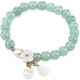 Landical 6.5 Inch Natural Jade Bangle Bracelet for Women Elegant Jade Bangle Bracelet with Jewelry Box Mother's Day Jewelry Gift