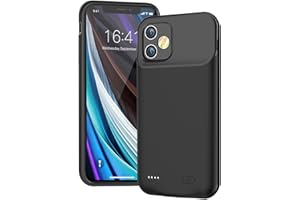 SNRONEW Battery Case for iPhone 12 Mini, Full Encircle 6000mAh Ultra-Slim Rechargeable Portable Charging Cover Extended Battery Pack Compatible with iPhone 12 Mini (5.4 inch) Charger Case with Carplay-Black
