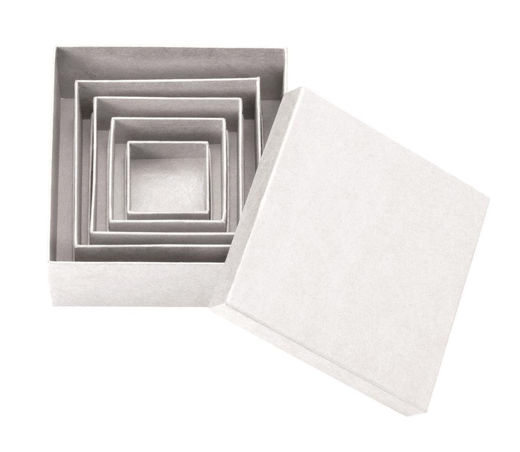 Glorex Cardboard Square Boxes Set of 5, Natural, 14 x 14 x 5.3 cm, 5