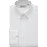 FAHIZO Men's Dress Shirt Regular Fit Soild Business Formal Long Sleeve Button Up Stretch Shirts