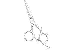 Moontay 6.0" Hair Cutting Shears with Large Finger Holes, Professional Barber Stylist Scissors, Salon Hair Cutting Scissors, 440C Japanese Stainless Steel, Silver