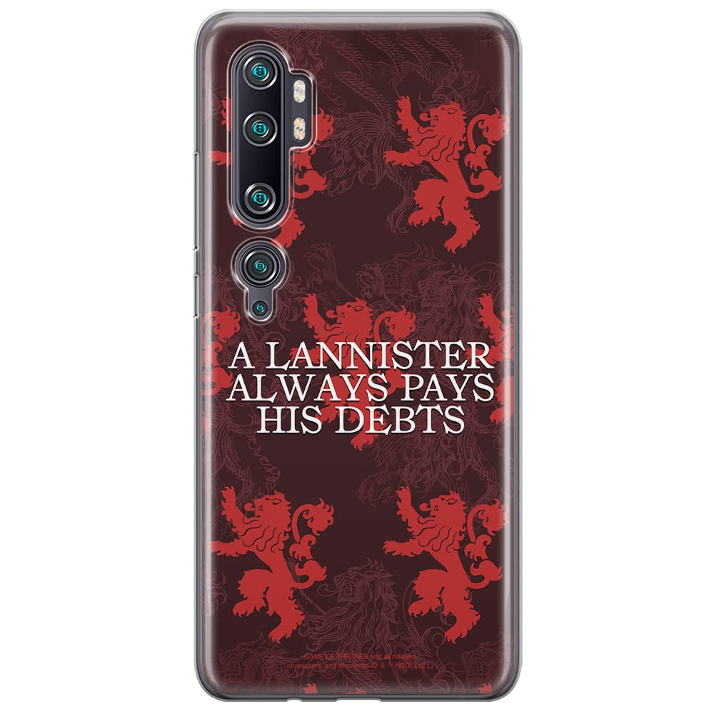 ERT GROUP mobile phone case for Xiaomi MI NOTE 10 Lite original and officially Licensed Gra o Tron pattern Game of Thrones 018 optimally adapted to the shape of the mobile phone, case made of TPU