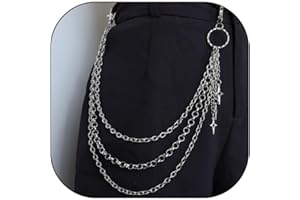 Vivian&CD Jean Chain Belt for Men&Women, Pocket Chain Goth Punk Chain Belt Chain Layered Chunky Pants Chain and Vintage Hip Hop Wallet Chain Jewelry Accessory for Women Men