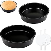 ArtCute Round Cake Pans Set of 2, Non-stick Baking Cake Pan with 100 Pieces Parchment Paper, Dishwasher Safe Cake Baking Pans (8+9 Inch)