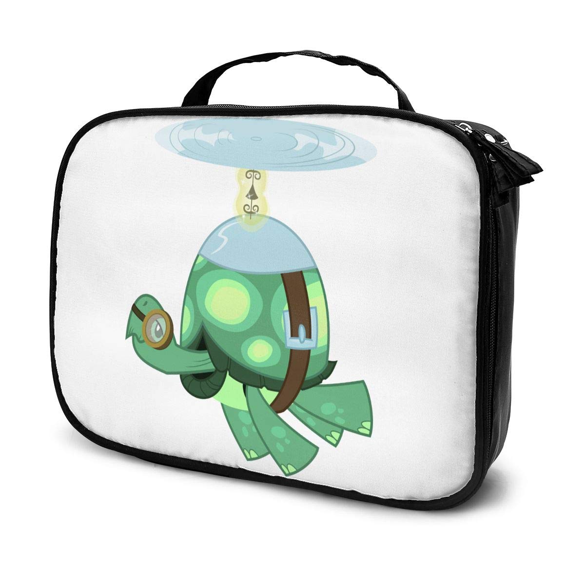 ACHOGI Pony Rainbow Dash Turtle Travel Makeup Bag Organizer,Large Capacity Portable Removable Dividers Makeup Train Case Storage Multipurpose Bag Gift For Girls Women