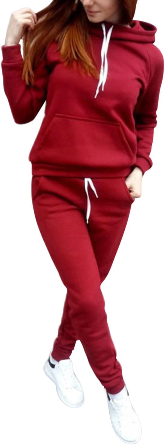 Misscat Women's Athletic Pullover Hoodie+Pant Tracksuit Sport Sweat Suit Set