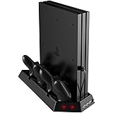 Kootek Vertical Stand for PS4 Pro with Cooling Fan, Controller Charging Station for Sony Playstation 4 Pro Game Console, Charger for Dualshock 4 (Not for Regular PS4/Slim)