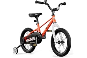 lecoco Kids Bike for Boys Girls, 14 16 18 Inch Children's Bicycle with Training Wheels Pedal Brakes Handbrake & Kickstand Training Bike for Kids and Toddler Multiple Color