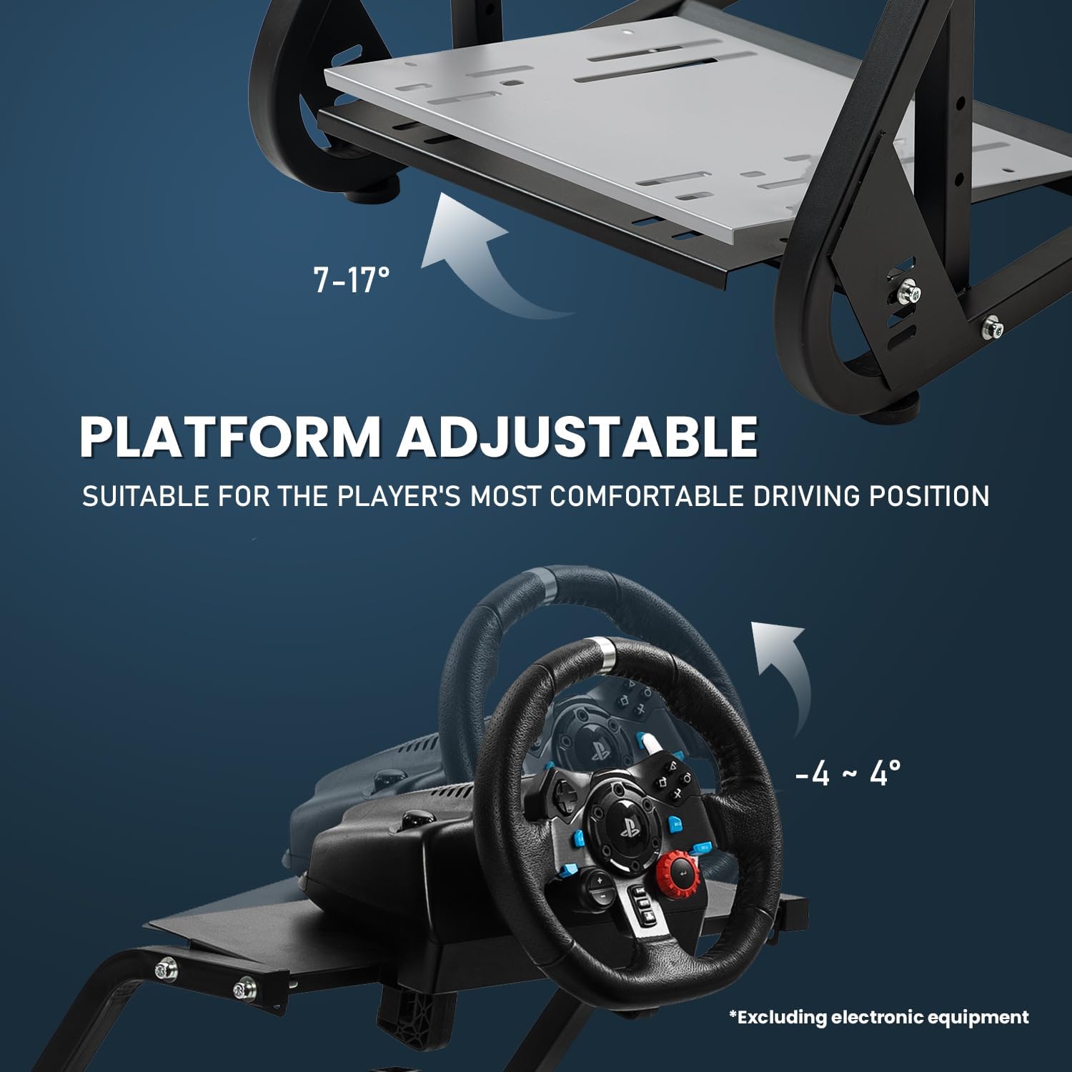 Supllueer Racing Simulator Cockpit with Comfort Gaming Seat&Monitor Stand Fit for Logitech/Thrustmaster/Fanatec GPRO G29 G920 T300, Adjustable Sim Race Mount No Steering Wheel Shifter Pedal Display
