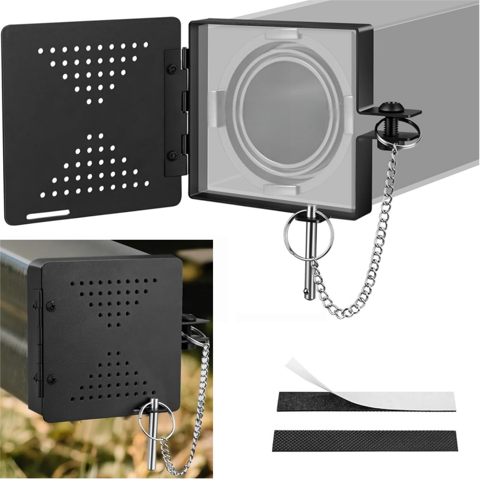 Photo 1 of WIKELIDO 2 Pack RV Bumper End Cap - Aluminum RV Bumper Cap for 4-Inch Square Bumpers -Safety Strut with Ventilation Holes, Non-Slip Design for Camper Bumpers (Black)