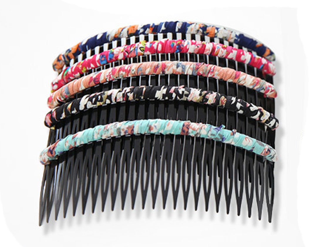 5Pcs Floral Pattern Hair Side Combs Pin Clip Headdress with Teeth for Lady Women Girls, Color Random : Beauty