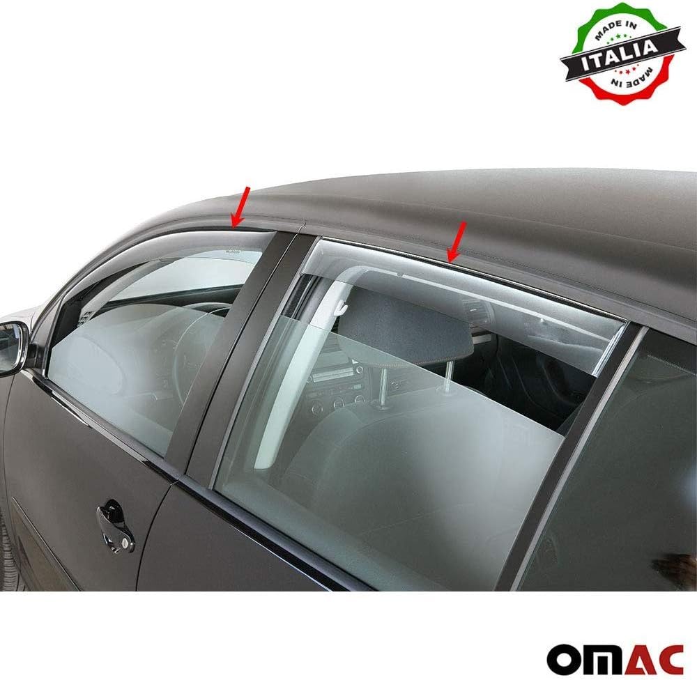 OMAC Front & Rear Side Door Window Air Rain Vent Visor Wind