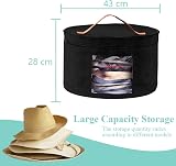 Lafecuw Hat Box 17'' Diameter Stackable Organizer Bag Dustproof Lid Black view 2