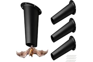 Bat Removal Cone, Bat Exclusion Device, Bat One Way Door, Bats Tube Traps for Outside House Control Removal (Black, 4 Pcs)