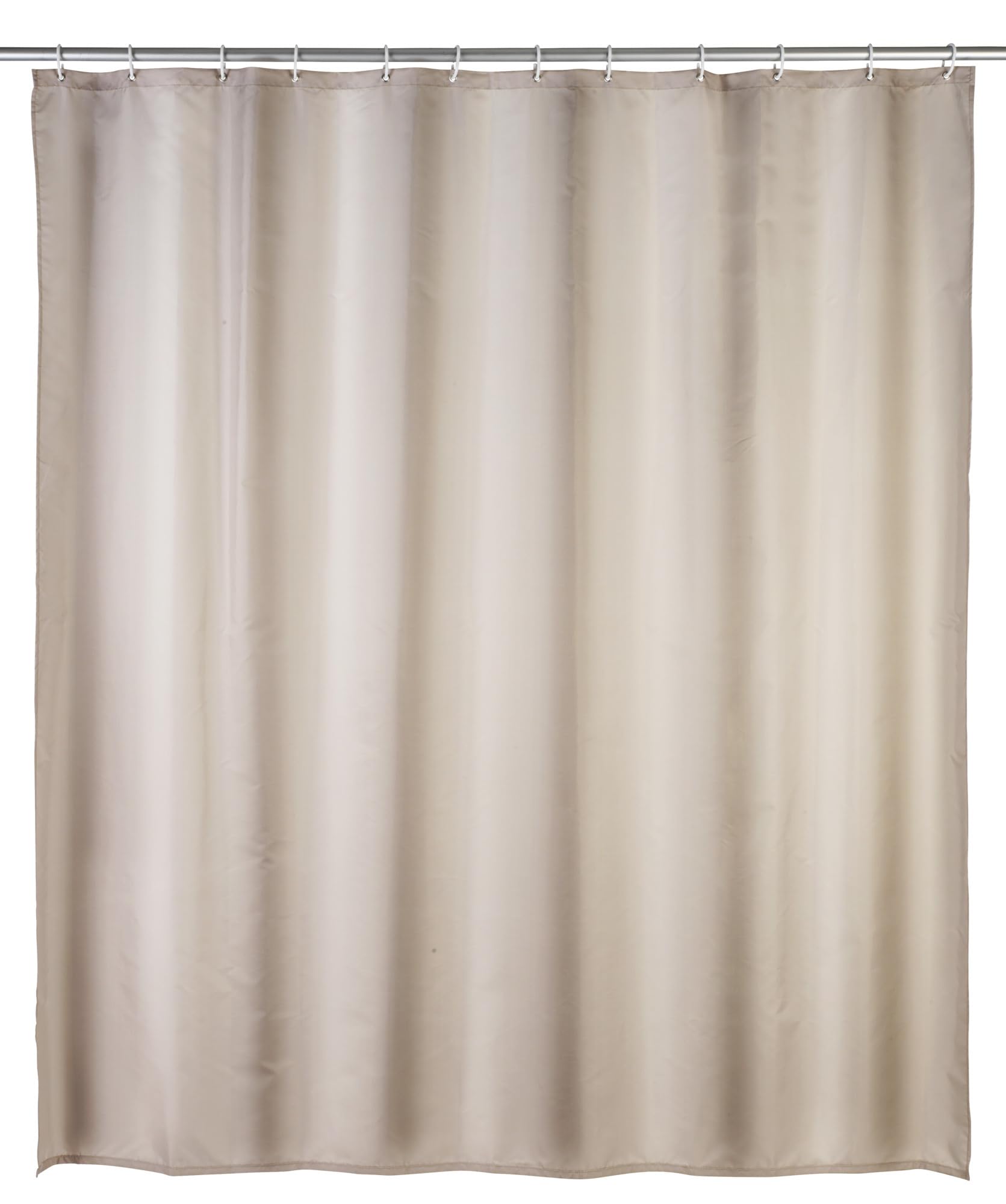 WENKO 20045100 Antimould shower curtain singlecolour Beige antibacterial, washable, Plastic Polyester, Beige