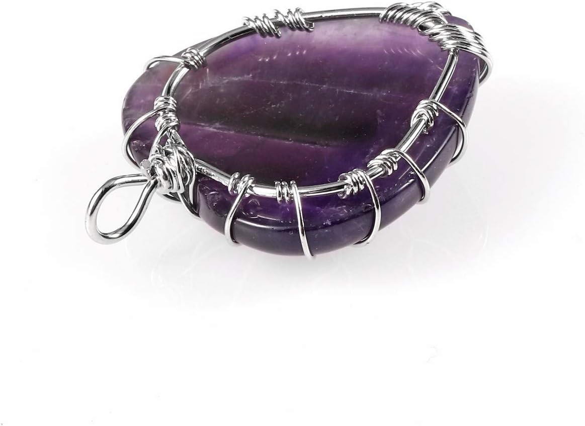 JOVIVI Amethyst Heart Tree of Life Crystal Necklace Women Healing Purple Heart Stone Wire Wrapped Pendant Necklace Amethyst Jewellery Gifts - Image 5