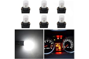 WLJH White T10 Led Light Bulb W5W 194 2825 Car Dash Lights Gauge Dashboard Instrument Cluster Panel Interior Lights Twist Socket PC194 PC195 PC168, Pack of 6