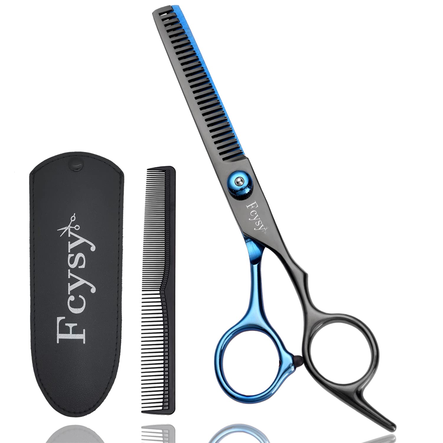 Thinning Scissors Hairdressing Blending Shears, Fcysy Professional Texturizing Shears Hairdresser Hair Thinner with Comb Barber Haircut Set