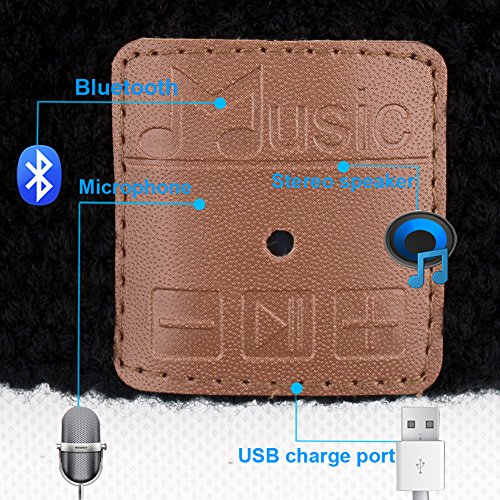 Qshell Bluetooth Headband with Wireless Headphone Headset Earphone Stereo Speakers Microphone Hands Free for Outdoor Sports Skiing Snowboard Fitness, Compatible with Iphone Android Cell Phones - Black