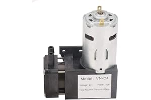 HONGZER DC 24V Mini Oilless Vacuum Pump, Small -85KPa 40L/min Oilless Pump for Gas Air