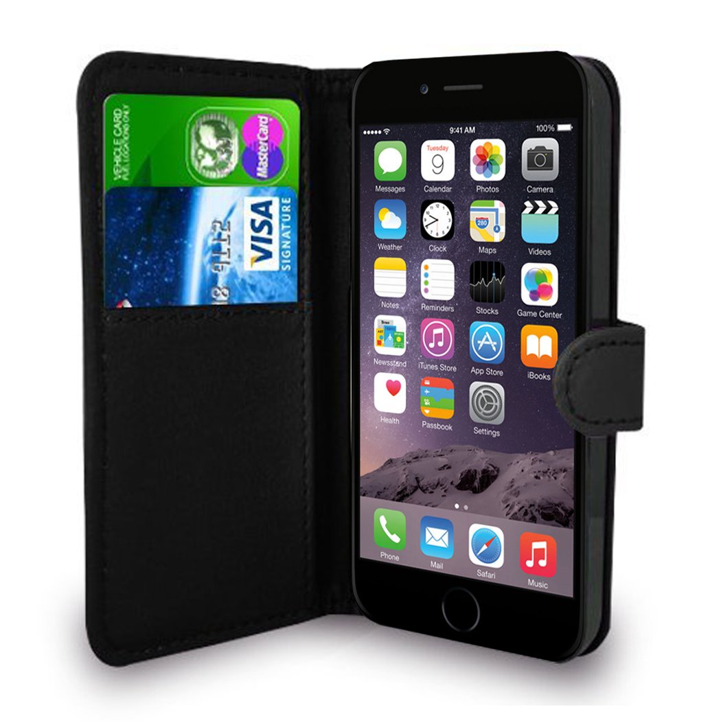 Black Leather Flip Wallet Slim Case Cover Pouch With Amazon.co.uk