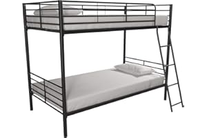 DHP Tailor Convertible Bunk bed, Converts to two Twin Beds, Twin-over-Twin, Black
