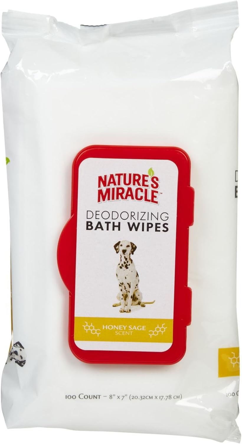 Nature's Miracle NM-7008 Deodorizing Honey Sage Wipes, 100 Count