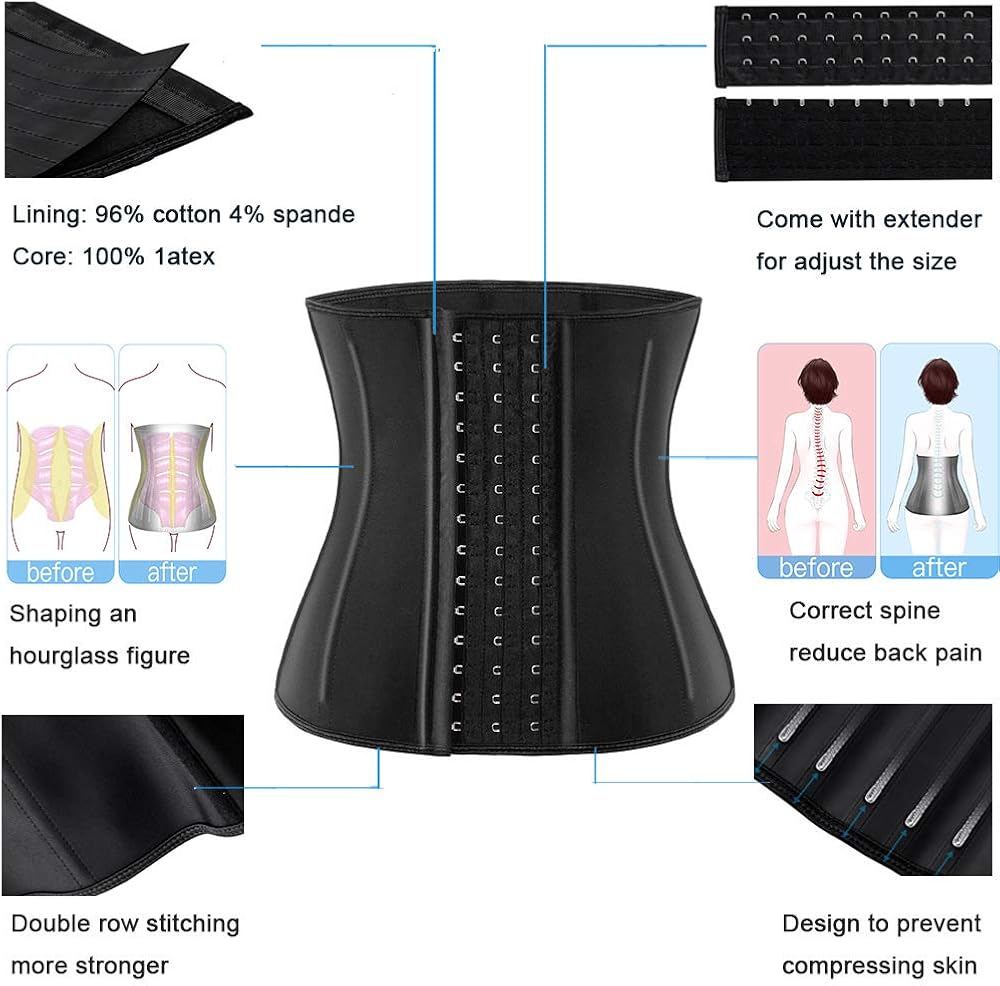 Waist Trainer for Women Corset Cincher Body Shaper Girdle Trimmer with Steel Bones Extender at  Women’s Clothing store