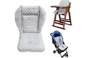 TUCIYKE High Chair Cushion,High Chair Pad,Baby High Chair Seat Cushion Liner Mat Padding Cover Protection Pad Unisex(Gray Star)