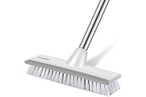 SetSail Floor Scrub Brush with 51-Inch Long Adjustable Handle 2 in 1 Scrape Brush Stiff Bristle Floor Scrubber for Cleaning S