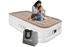 NXONE Air Mattress,Inflatable Single Airbed Luxury Double High Self Inflation Deflation Twin Air Mattress with Electric Built-in Pump, Blow Up Guest Bed for Home Portable Camping Travel,550lb