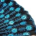 INNOLIFE Elegant Colorful Embroidered Flower Peacock Pattern Sequin Fabric Folding Handheld Hand Fan Hand-Crafted (Sky Blue)
