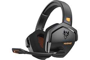 NUBWO Wireless Gaming Headset with Mic for Ps5 Ps4 PC, Zero Interference, 100-Hour Battery All-Day Play, 23ms Sync​ for Fortnite & Call of Duty/FPS Gamers, Triple Mode All Devices Compatible - Orange