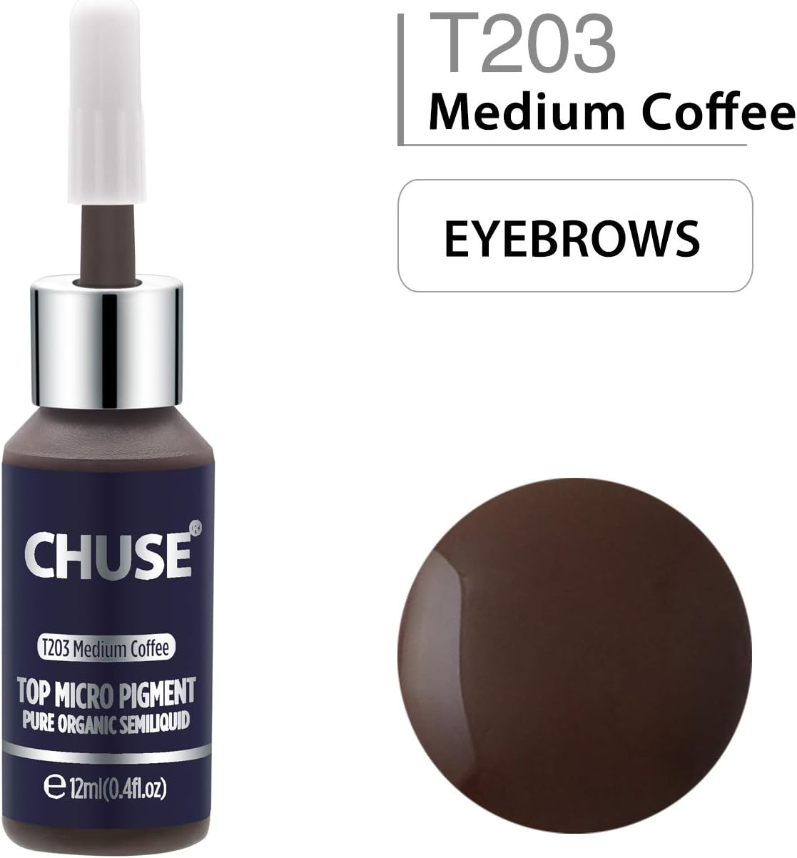 CHUSE PMU Eyebrow Pigments 0.4oz/12ml (T203 Medium Coffee), 12 ml (Pack of 1) - Image 3