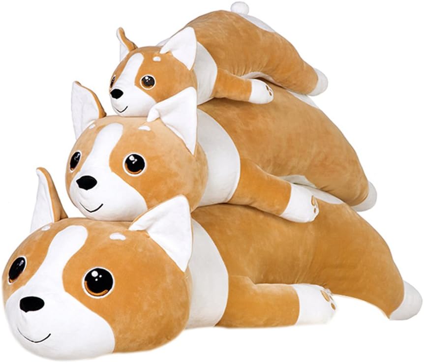 YINGGG Corgi Dog Soft Toy Cuddly Stuffed Animals Plush Pillow,73cm (L, Brown)