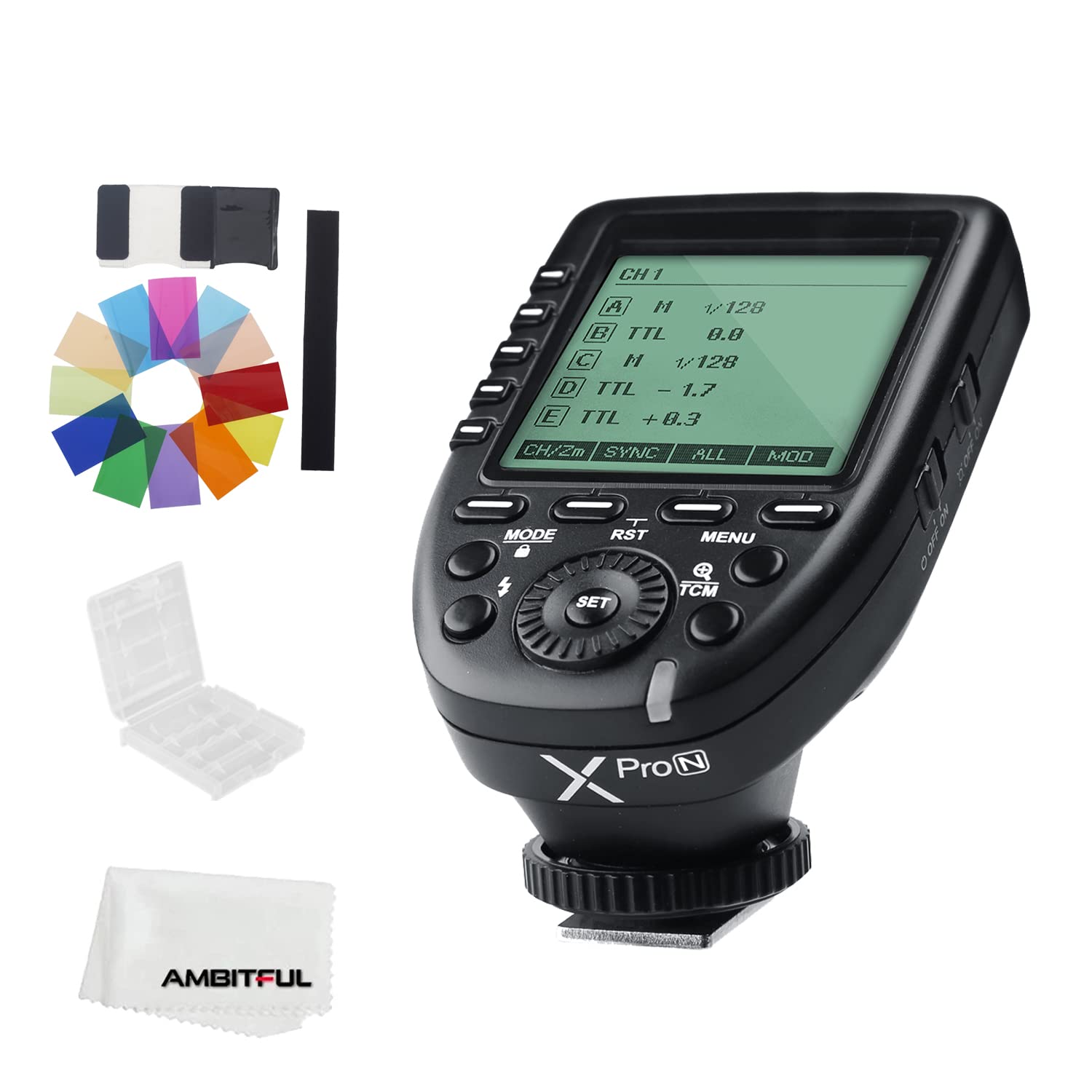 Godox XPro-N TTL 2.4G High Speed Sync 1/8000s X System Flash Trigger-Manual Function Large Screen Slanted Design 5 Dedicated Group Buttons 11 Customizable Functions for Nikon Cameras