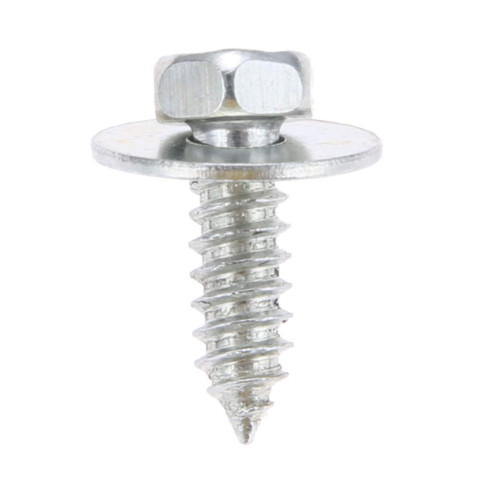 Mtsooning 40Pcs Automotive Fender Screws with Washers, Galvanized Silver Hex Head Self-Tapping Screws, Universal Car Body Trim Panel Fasteners for Wheel Arch, Undertray, Bumpers
