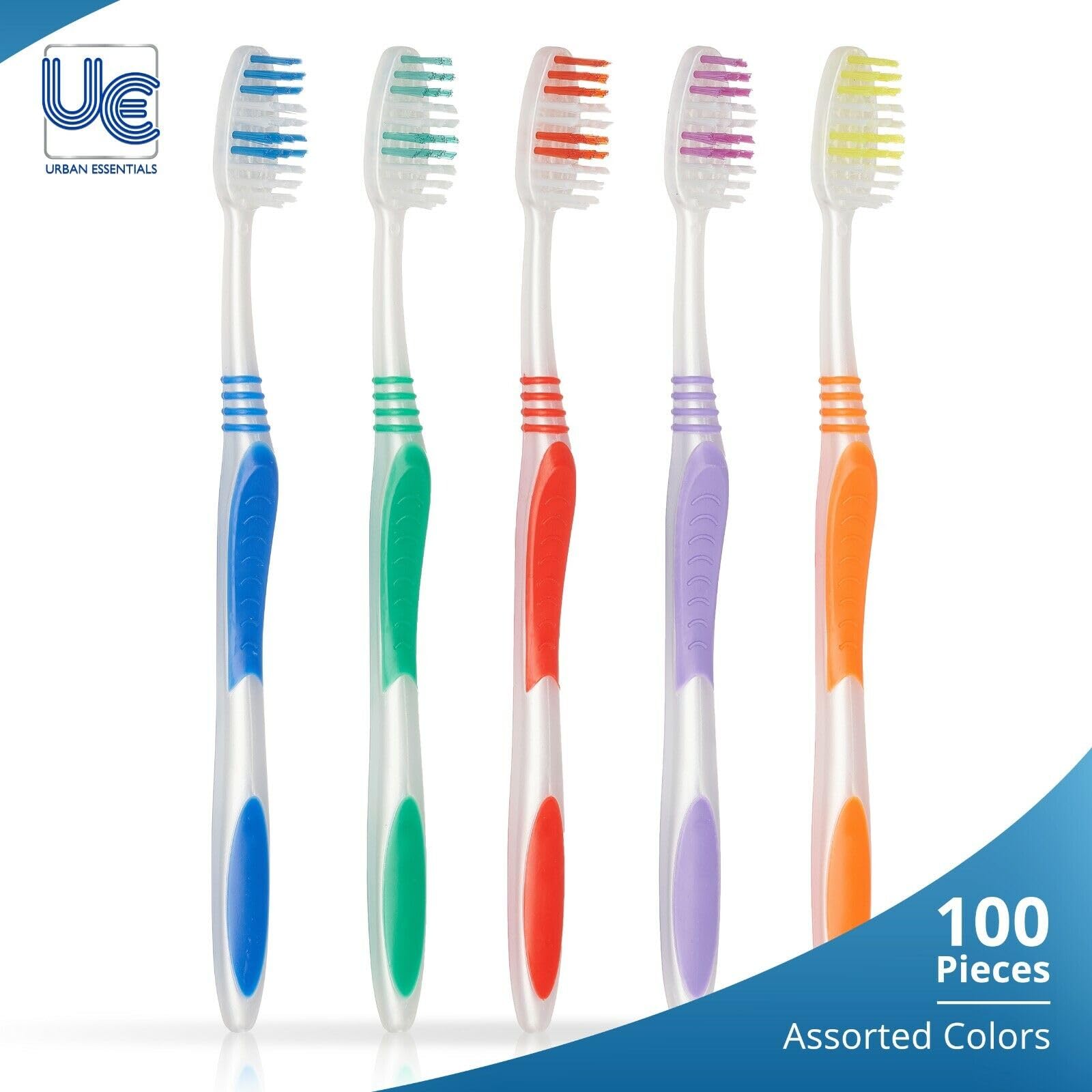 Urban Essentials Bulk Toothbrush Package with Covers Premium Quality